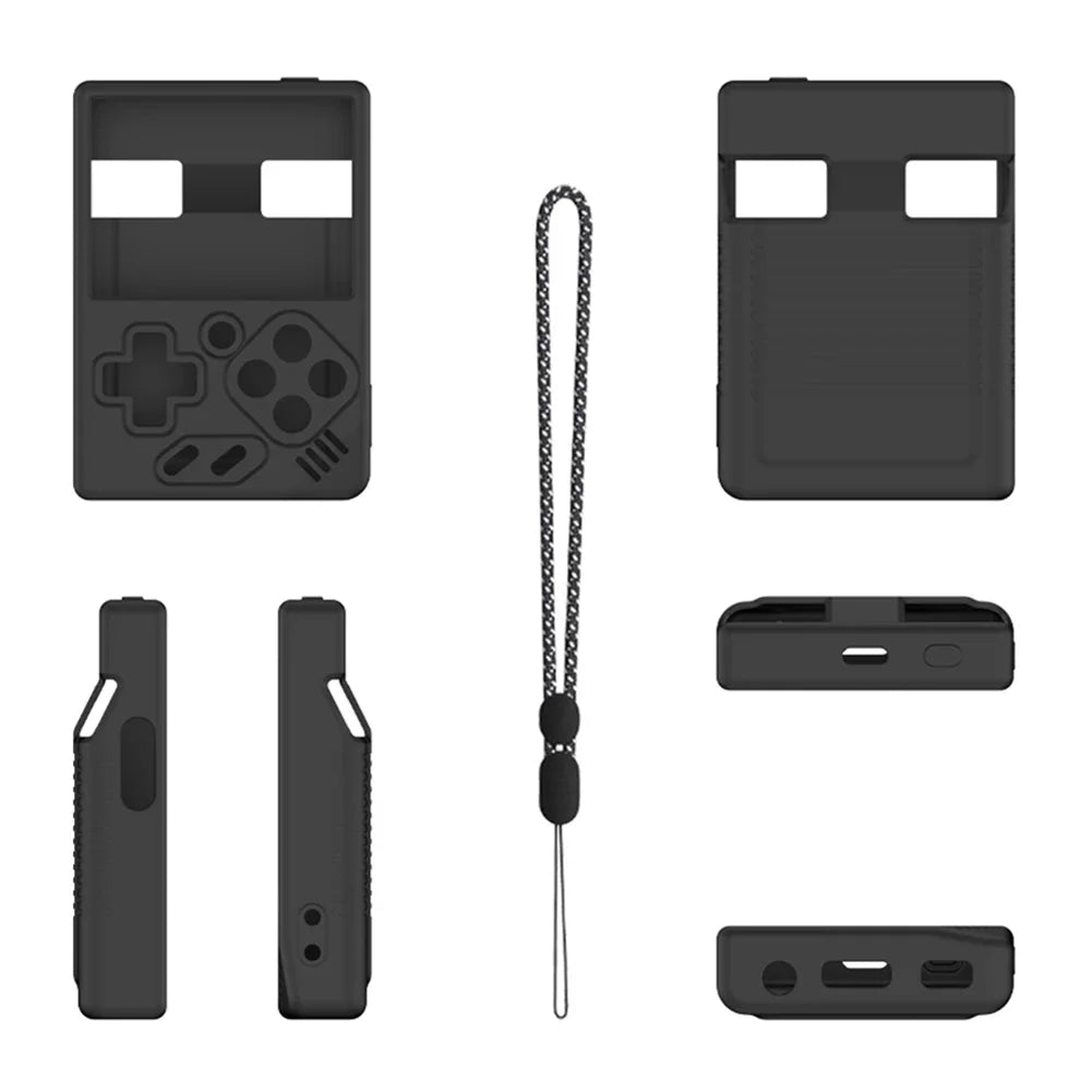 Silicone Case Shockproof Protective Case with Lanyard Protector Shell Sleeve Protector Cover for MIYOO Mini V4 Game Accessories