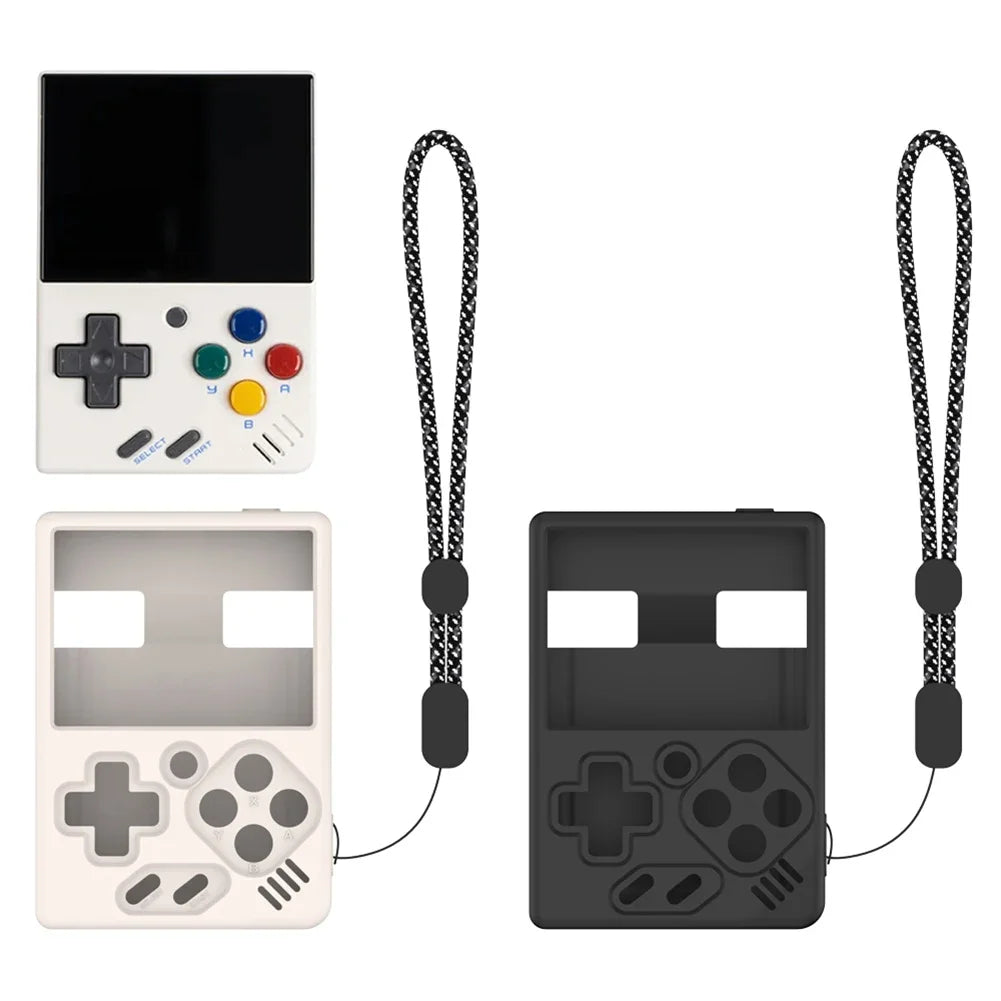 Silicone Case Shockproof Protective Case with Lanyard Protector Shell Sleeve Protector Cover for MIYOO Mini V4 Game Accessories